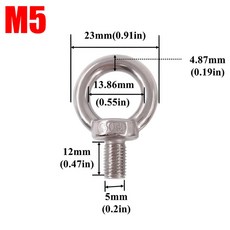 / 0개 스테인리스 M4 M5 너트 스틸 리프팅 훅 M6 M8 스크류 링 아이볼트 아이, PC