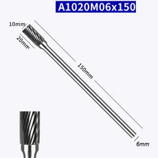 150mm 엑스트라 롱 생크 싱글 더블 텅스텐 카바이드 버 다이 그라인더 연마 도구 로터리 커터 목재 강철 금, 05 6x10mm Single A, 01 CN