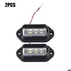 자동차 라이센스 번호판 조명 SUV 트럭 트레일러 밴 태그 스텝 램프 흰색 전구 제품 2 개 6 LED, 03 Black 2pcs, 1개, 03 2pcs black