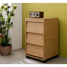 미니서랍장 책상서랍장 사무실 책상 정리함 Agar 3단 서랍장, 오크