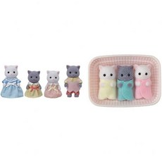 실바니안패밀리 페르시안 고양이 가족+세쌍둥이 인형 세트