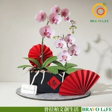 新年手作紙模型：2025粉蝶報喜紙植栽材料包，DIY紙雕裝飾擺飾，體驗手作樂趣, 1個, 粉紅色