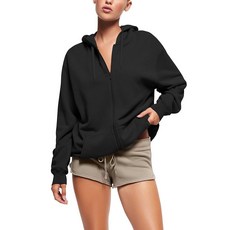 Hat and Beyond 여성용 얼티밋 헤비웨이트 집업 후디 재킷 루즈핏 에센셜 플리스 오버사이즈 아우터 XS-5XL 네이비 4XL