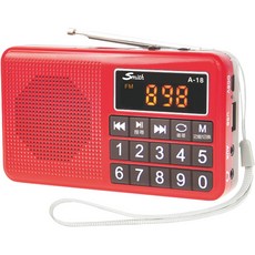 Smith史密斯 行動型多媒體音響/收音機A-18 (紅/藍) 輕巧便攜，清晰收聽廣播，支援USB/TF卡播放, 紅, 紅, A-18