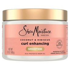 SheaMoisture Curl Enhancing Smoothie 헤어 크림 코코넛 및 히비스커스 두꺼운 곱슬머리용 황산염 프리 및 파라벤 프리 컬 크림 591.5ml(20