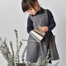 跨境直供全棉防水韓式印花可調節加長圍裙廚房棉麻圍腰兜工廠批發