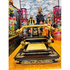 華誠 仿拖椅 黑檀入檜木 龍椅 茄苳入 神明椅, 1個