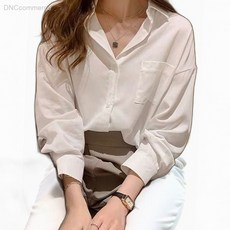 포켓 여성 긴팔 셔츠 미니멀 가을코디