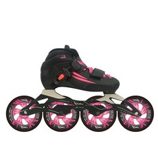 RALLY品牌 成人高階碳纖維輕量直排輪，專業級競速直排輪，舒適透氣內襯，耐磨PU輪, 1個, 黑紅色尺寸: 42