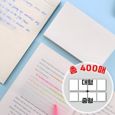 테일스타 점착메모지 오답노트 대용량 방수 메모지 혼합 L 200p + M 200p, 투명, 1세트, 400매