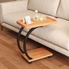 원목 이동식 트롤리 우드 플레이트 소파 식당 호텔 선반 주방 트레이, 3. 스퀘어 우드/블랙