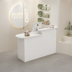 미용실 카운터 테이블 계산대 안내데스크 인포메이션 옷가게 카페 프론트, 90x50x105cm, 올화이트우측