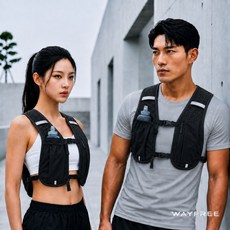 웨이프리 초경량 러닝조끼 남녀공용 트레일 라이딩 백팩 등산 가방, 1개, 모던블랙