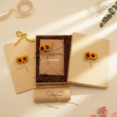 메리레이디 빈티지 감성 로맨틱 편지지 선물세트, 해바라기