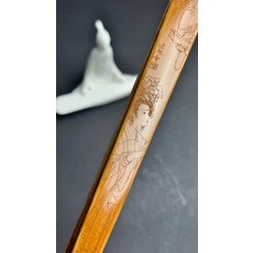 雕刻摺扇 彭連熙仕女摹刻 蘇工超薄素白扇面, 如圖所示, 1個