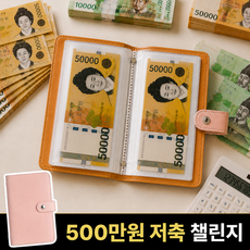 라보슈 차곡차곡 현금바인더 500만원 챌린지 지폐 저축 다이어리, 1개, 뮤즈핑크