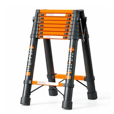 탄소강 접이식 사다리 A형 H형 겸용 높이조절 신축 사다리 미끄럼방지 안전 가정용 작업용 사다리, 1개