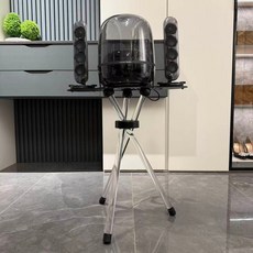 스피커 거치대 사운드스틱 전용 원목 받침대 디자인 인테리어 고정형 스탠드, 크리스탈 45세대 투명 블랙 56cm