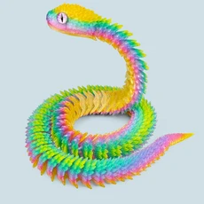 45/80cm 3D 인쇄 빛나는 뱀 움직일 수있는 공동 시뮬레이션 액션 피규어 홈 오피스 데스크탑 장식 생일 선, 10 60CM