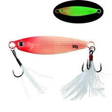 장거리 캐스팅 야광 철판 루어 깃털 훅 바다낚시 고등어 전용 낚시 미끼, 6. D