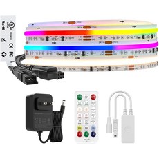 BTF-LIGING COB LED 스트립 라이트 WS2811 듀얼 IC RGBCCT 키트 UL 고밀도 체이싱 RGB+튜너블 화이트 3000K-6000K DC24V 9.8FT, 16.4FT