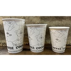 【平安】發笑杯 防燙 隔熱 耐高溫 8oz(240cc) 12oz(360cc) 16oz 地圖紙杯 50入, 1個, 杯蓋50入, 50個裝