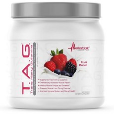 Metabolic Nutrition TAG Trans Alanyl Glutamine 100% L-Glutamine Peptide Powder Pre Intra Post, 14.1 ounce (Pack of 1), Fruit Punch, 1개, 400g