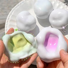 찹쌀 모찌 모래말랑이 스트레스해소 에어펌프포함, 1개, 30g, 옐로우