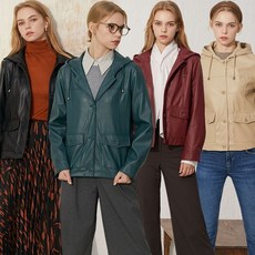 리베레츠후드포켓레더자켓 385390