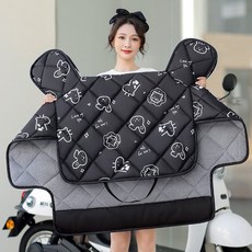 전기 바이크 오토바이 앞 유리 이불 겨울 기모 두꺼운 방수 배터리 트램 바람 커버 봄 가을, [09] 풀 블랙과 안전한 항해 측폭 기모 포켓., [01] 샴 스타일