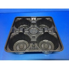 昀誠紙品 整箱 黑色2杯架 4杯架 透明 二杯架 四杯架 六杯架, 1個, 黑色四杯架1000個, 黑色