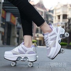 바퀴달린신발 바퀴달린 인라인 신발 성인용 스케이트 롤러 로우탑 롤러화 외출용 화이트, R. 클래식 퍼플 네바퀴(등불 포함)