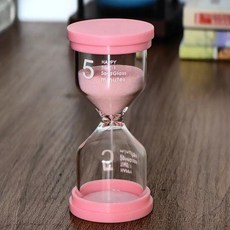 加厚玻璃沙漏計時器 兒童學生學習時間流沙擺件, 加厚玻璃材質粉色,10分鐘, 粉色, 10分鐘
