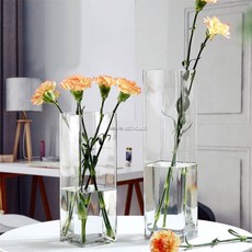 [ON디자인] 사각 유리 화병 10x10x20cm 꽃꽂이화병