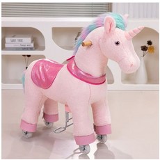 포니 사이클 자전거 승마 완구 바퀴달린 흔들목마 말타기 유아 놀이터 말 인형, 1개, 핑크 75cm A