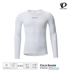 Pearl Izumi 118 COLD SHADE 夏季UPF50+抗UV長袖內衣，自行車防曬內搭，透氣快乾，白M