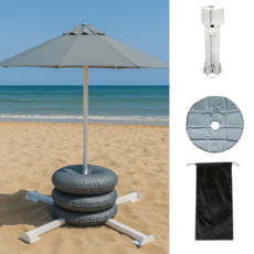 4발형 파라솔 십자 받침대 거치대 지지대 고정대 홀더 받침 해수욕장 캠핑 야외용 모래사장, 튜브 4개 파라솔거치대세트