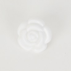 장미꽃 컬러 단추 13mm, 흰색 [10354], 1개
