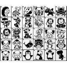 제니미엘 DIY 스텐실 도안 동물 캐릭터, 1개