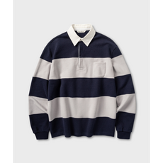 넌블랭크 NONBLANK 티셔츠 카라 부클 럭비 네이비