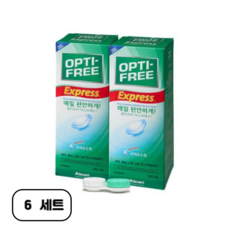 옵티프리 익스프레스 렌즈세정액 355ml x 2p + 렌즈케이스, 710ml, 6세트
