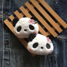 熊貓毛絨胸針 日系可愛卡通別針 衣服圍巾毛衣裝飾配件, 1個, 3個花花熊貓胸針