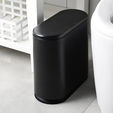 트렌드컨테이너 원터치 슬림 화장실 휴지통 틈새 쓰레기통, 블랙, 1개