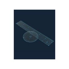 패션스타트 아크릴 눈금 구멍 원형자 직선자 세트, 1세트, 투명