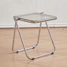 모던 폴딩 체어 카페 아크릴 서재 접이식의자, 1인용, 연기 회색 B