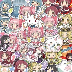 10/30/48pcs 마법 소녀 마도카 애니메이션 스티커 카와이 만화 방수 노트북 수하물 Tomoe Mami 데칼, 01 30PCS, 01 China Mainland