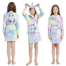 호텔 샤워 목욕 가운 대형 수건 극세사 골프 남아/여아 유니콘 어린이 후드 동물 아기 잠옷 실내복 드레싱