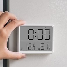 벽걸이 스탠드 온도 습도 측정기 자석 가정용 디지털 온습도계, 흰색, 1개