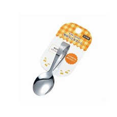 日本 Echo 兒童學習餐具 幼兒專用 不鏽鋼 橫握 學習叉子學習湯匙 兒童餐具, 1個, 湯匙, 湯匙