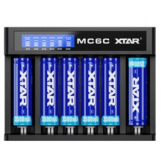 [XTAR] 6구 충전기 18650배터리 충전기 리튬이온배터리 만능 충전기 6구 KC 안전인증, 1개